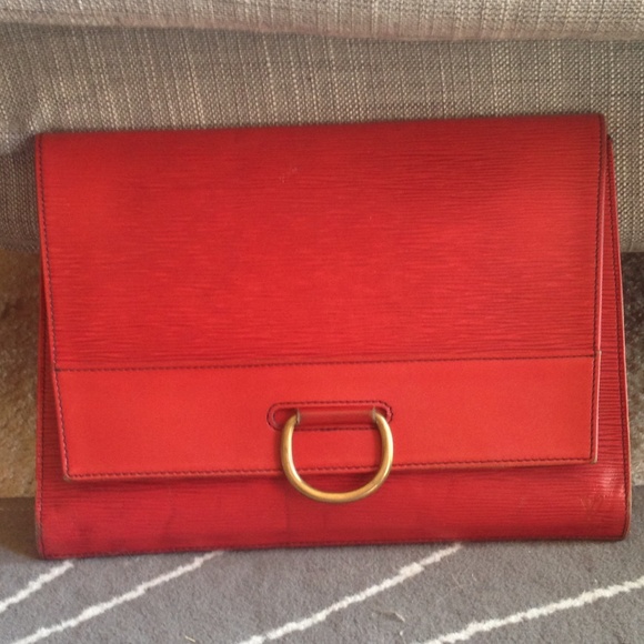 Vintage Red Louis Vuitton Epi Lena Clutch
